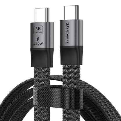 Câble de données et de charge USB-C - USB-C Techsuit ElysiumSync Pro CX1, 240W, 1m, Gris