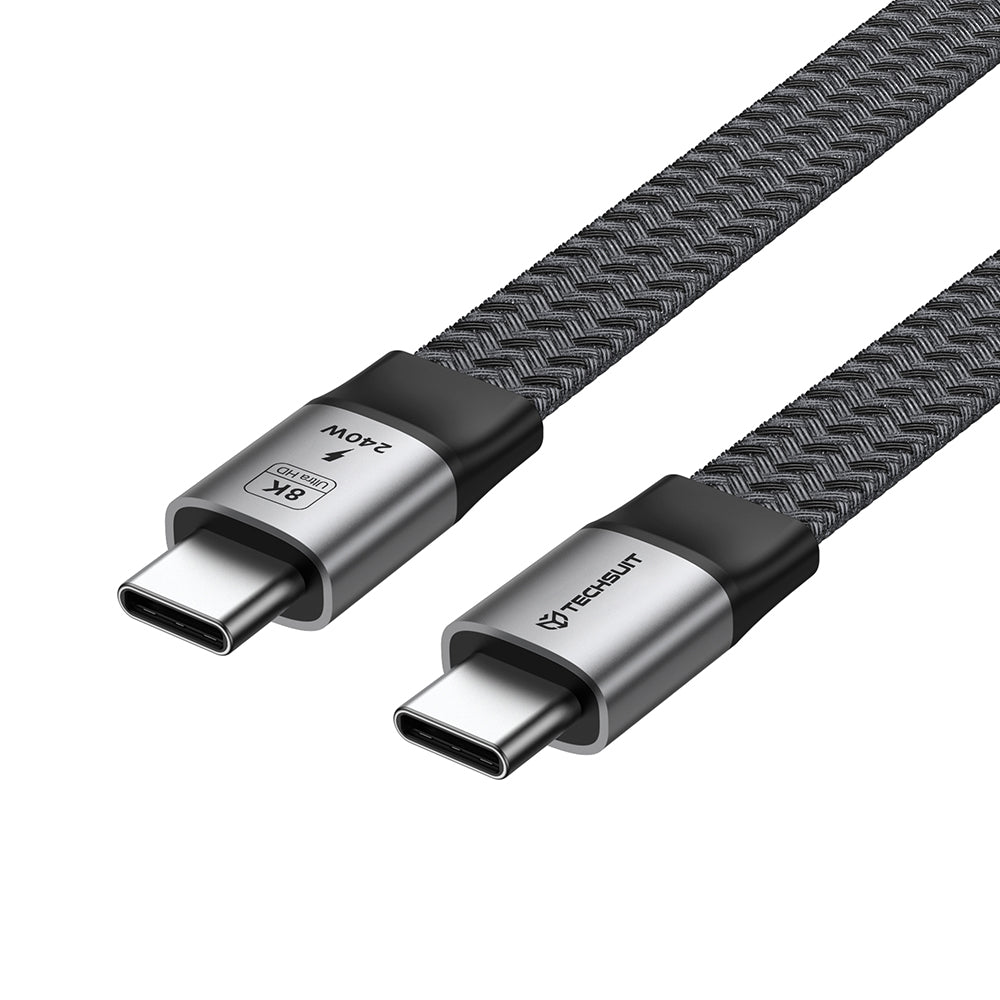 Câble de données et de charge USB-C - USB-C Techsuit ElysiumSync Pro CX1, 240W, 1m, Gris