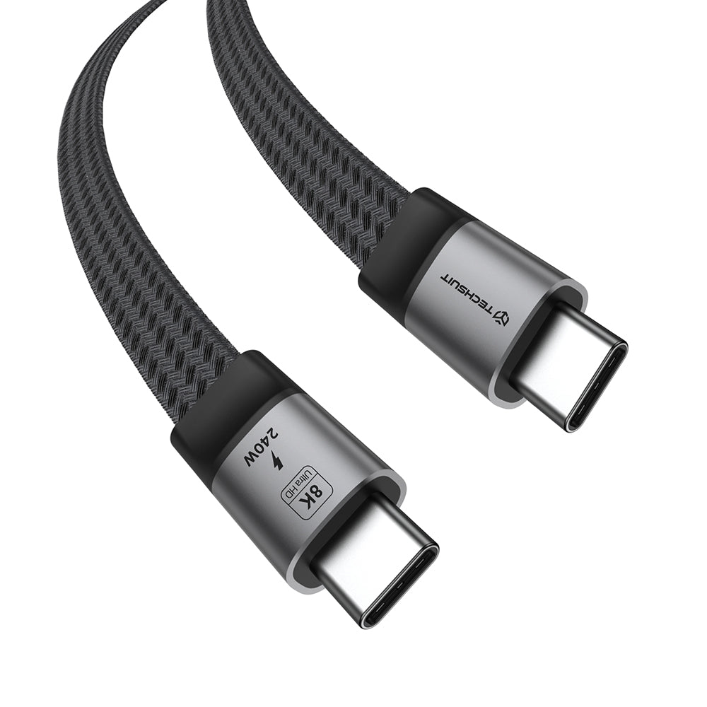 Câble de données et de charge USB-C - USB-C Techsuit ElysiumSync Pro CX1, 240W, 1m, Gris