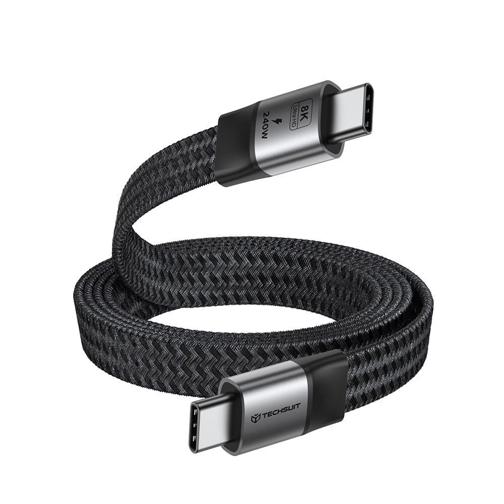Câble de données et de charge USB-C - USB-C Techsuit ElysiumSync Pro CX1, 240W, 1m, Gris