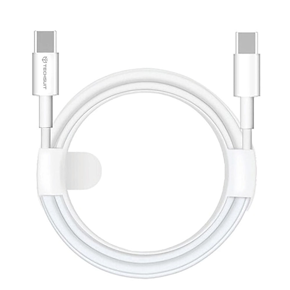 USB-C Data and Charging Cable - USB-C Techsuit PCB130, 60W, 1m, White