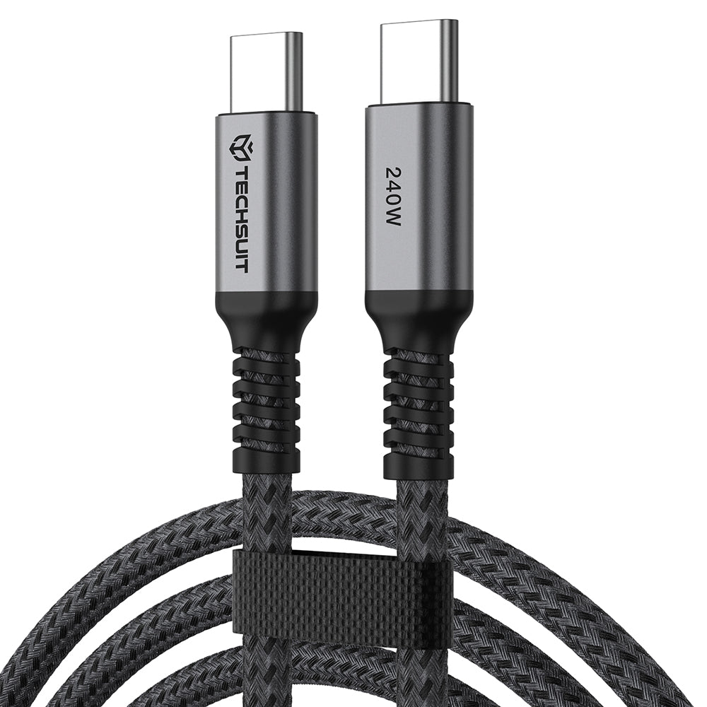 Câble de données et de charge USB-C - USB-C Techsuit TitanSync Pro CX2, 240W, 1m, Gris