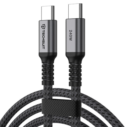 Câble de données et de charge USB-C - USB-C Techsuit TitanSync Pro CX2, 240W, 1m, Gris
