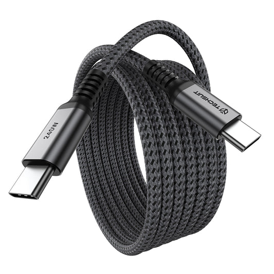Câble de données et de charge USB-C - USB-C Techsuit TitanSync Pro CX2, 240W, 2m, Gris