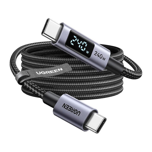 Câble de données et de charge USB-C - USB-C UGREEN 65867 Display, 240W, 2m, Gris