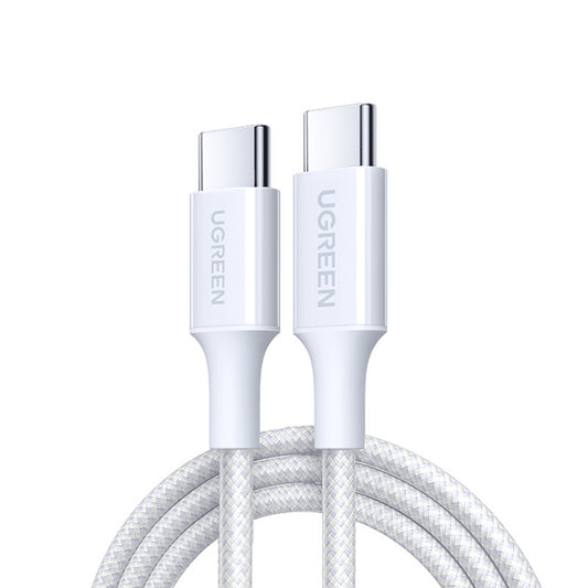 Câble de Données et de Charge USB-C - USB-C UGREEN L501, 60W, 1m, Blanc