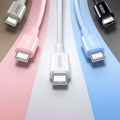 Câble de Données et de Charge USB-C - USB-C UGREEN L501, 60W, 2m, Gris