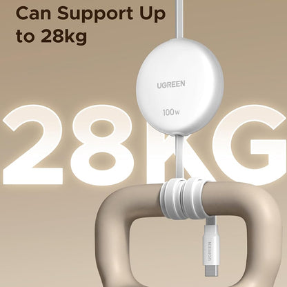 Câble de Données et de Charge USB-C - USB-C UGREEN L531, 100W, 1m, Blanc