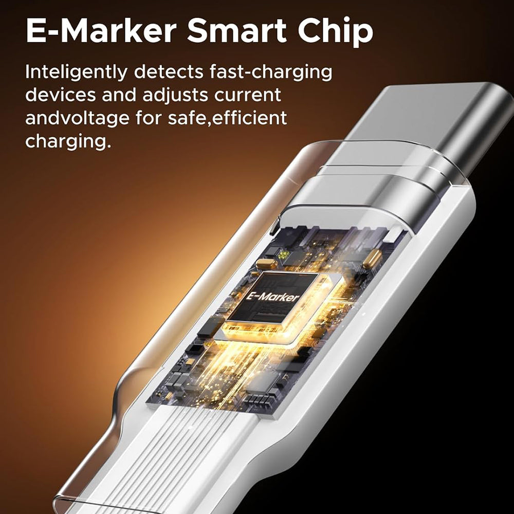 Câble de Données et de Charge USB-C - USB-C UGREEN L531, 100W, 1m, Blanc