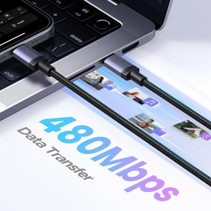 Câble de Données et de Charge USB-C - USB-C UGREEN L532, 240W, 2m, Gris