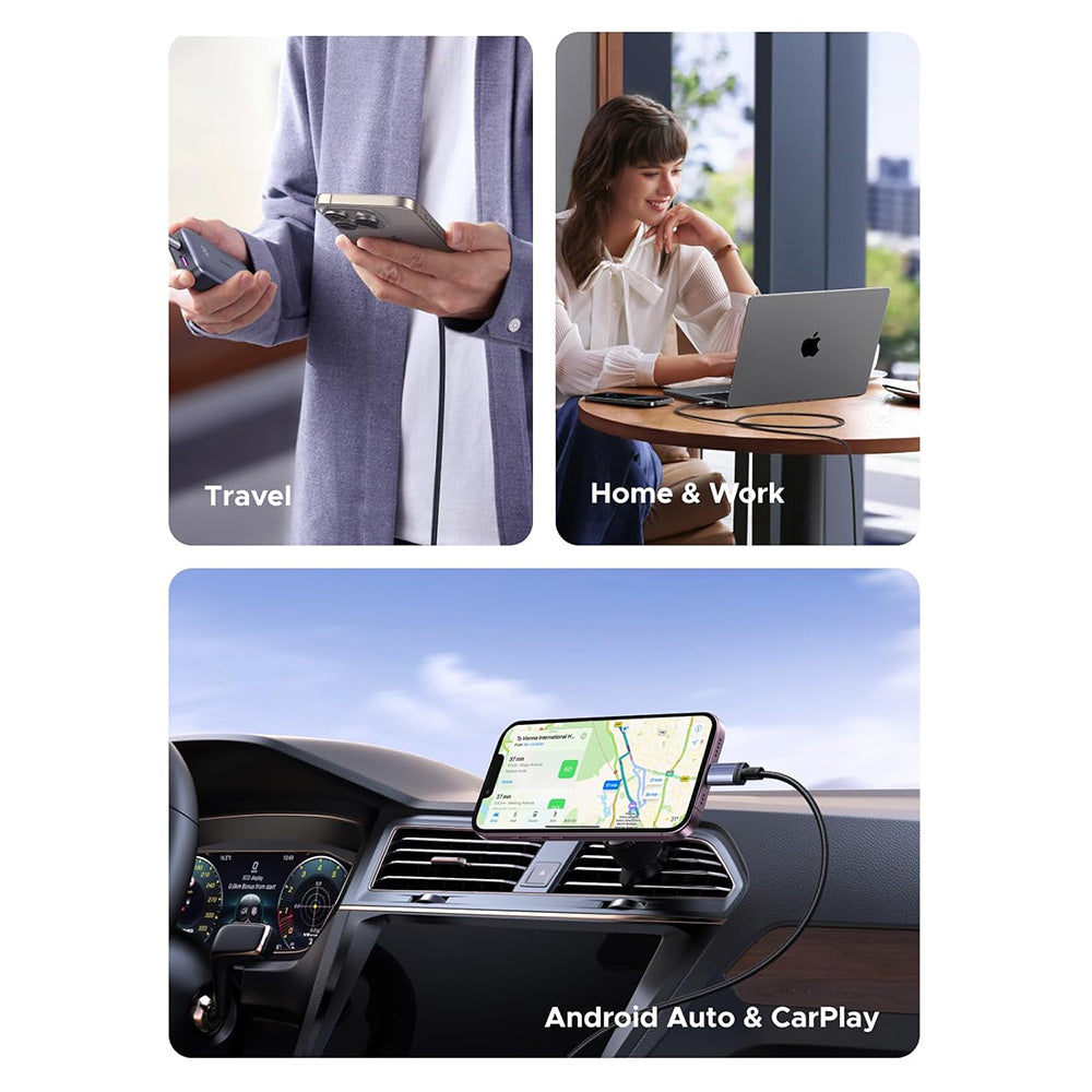 Câble de Données et de Charge USB-C - USB-C UGREEN L532, 240W, 2m, Gris