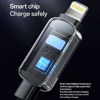 USB-C to USB-C Data and Charging Cable Yesido CA180 Display, 27W, 1.2m, Black