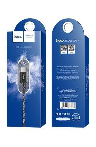 Câble de données et de charge USB-A - USB-C HOCO X14 Times, 18W, 2m, Noir