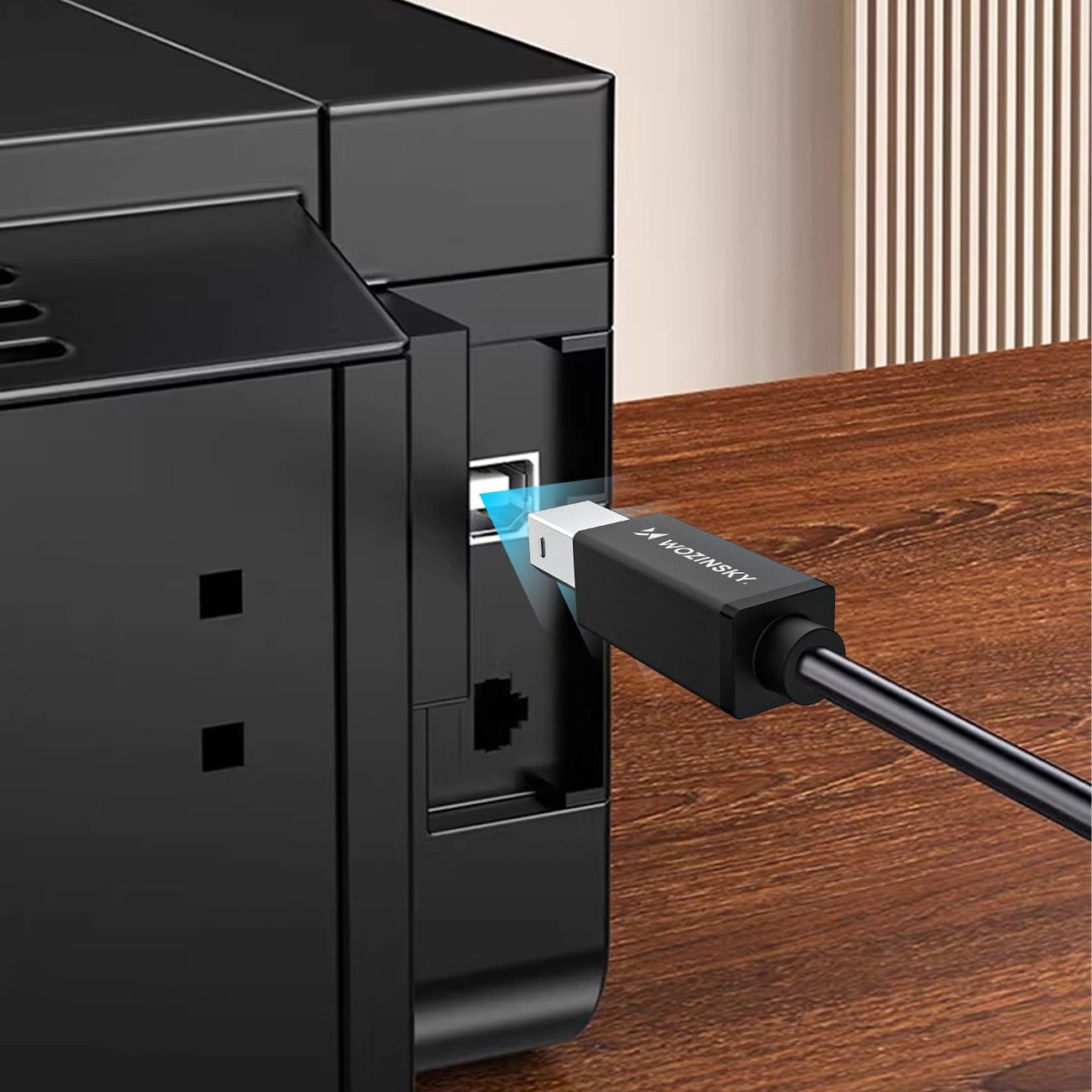 Câble d'imprimante WZK WKDDY1S, USB-C - USB-B, 1m, Noir