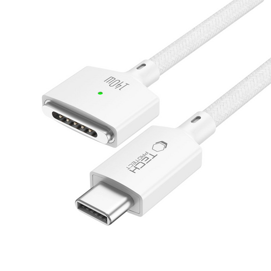 Câble de charge Tech-Protect MMC01 Ultraboost, USB-C - MagSafe 3, 140W, 2m, Blanc