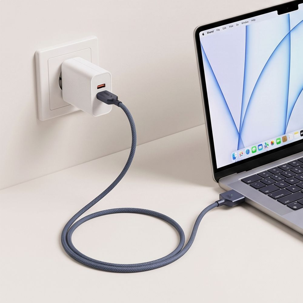 Câble de charge Tech-Protect MMC01 Ultraboost, USB-C - MagSafe 3, 140W, 3m, Bleu marine