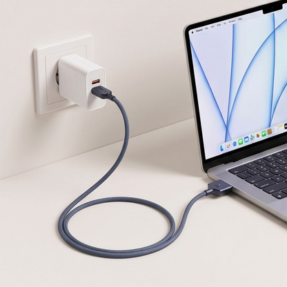 Câble de charge Tech-Protect MMC01 Ultraboost, USB-C - MagSafe 3, 140W, 3m, Bleu marine