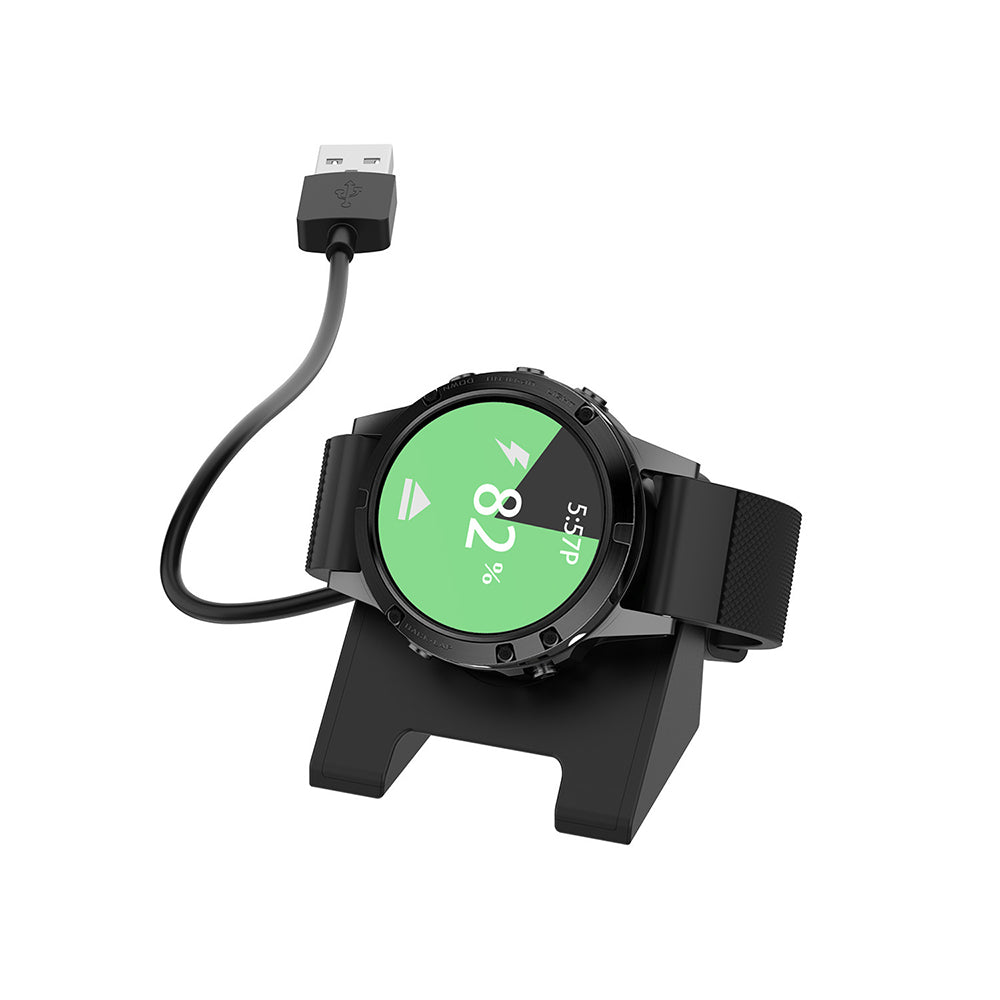 Câble de Chargement Techsuit TGC3 pour Garmin Fenix 5 Plus / 7X / 6X / 6 / 5, USB-A, Noir