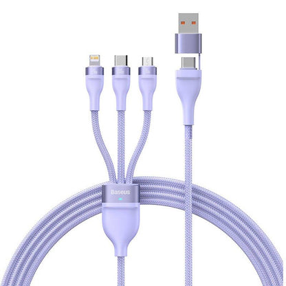 Câble de charge USB-A / USB-C - Lightning / microUSB / USB-C Baseus Flash Series II 3en1, 100W, 1.2m, Violet CASS030105