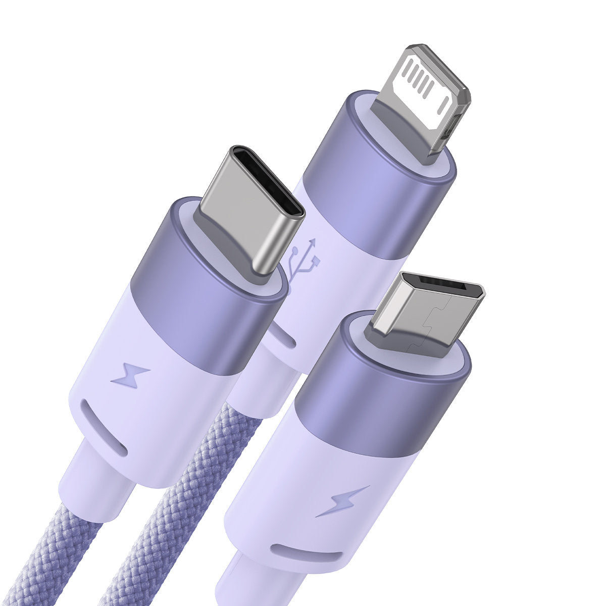 Câble de Chargement USB-A - Lightning / microUSB / USB-C Baseus StarSpeed 3en1, 20W, 1.2m, Mauve CAXS000005