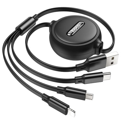 Câble de charge USB-A - Lightning / microUSB / USB-C HOCO X75 3en1, 18W, 1m, Noir
