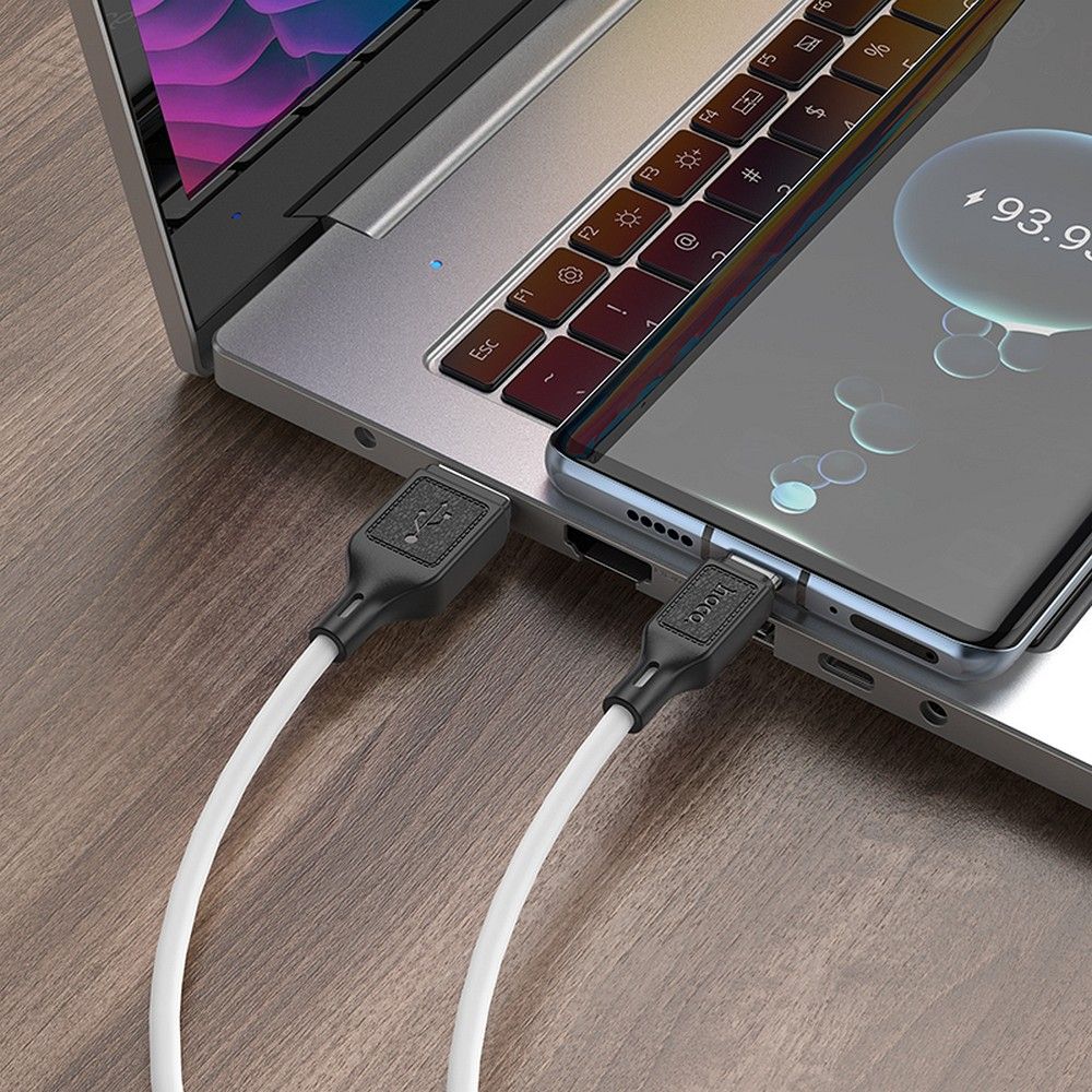 Câble de Données et de Charge USB-A - USB-C HOCO X90, 60W, 1m, Blanc