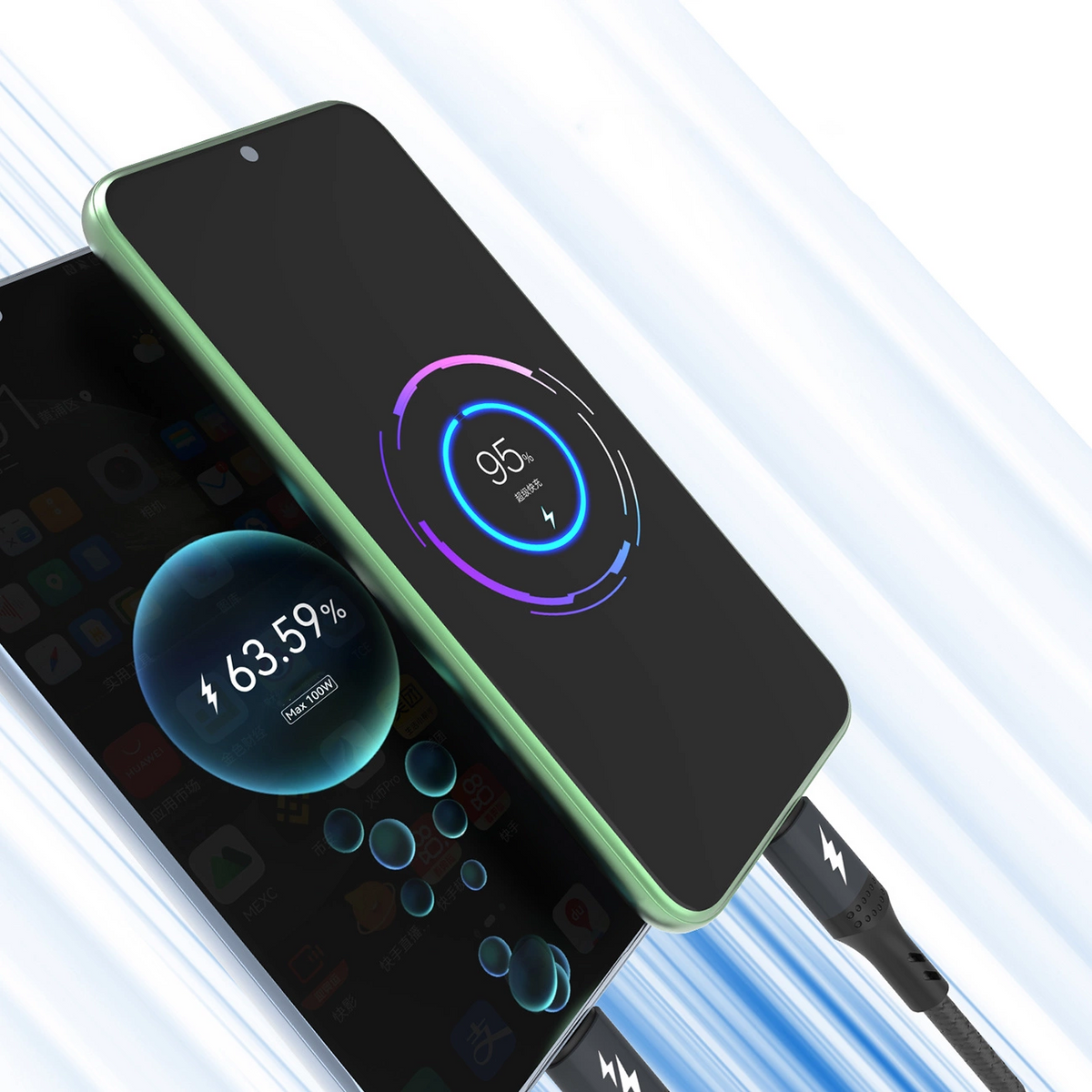 Câble de charge USB-A - Lightning / microUSB / USB-C Dudao L3E 3en1, 60W, 1,2m, Noir