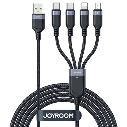 Câble de charge USB-A - Lightning / microUSB / 2 x USB-C Joyroom S-1T4018A18 4in1, 20W, 1.2m, Noir 