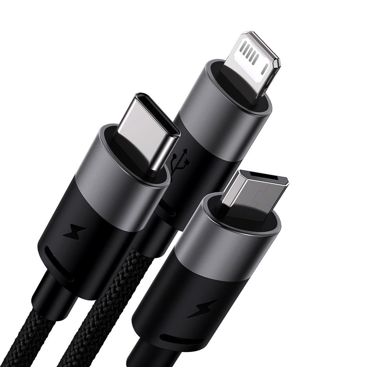 Câble de charge USB-A - Lightning / microUSB / USB-C Baseus StarSpeed 3in1, 18W, 1.2m, Noir CAXS000001 CAXS000001 