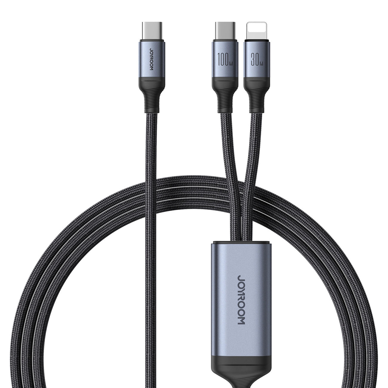 Câble de charge USB-C - Lightning / USB-C Joyroom SA21-1T2 2en1, 100W, 1,5m, noir 