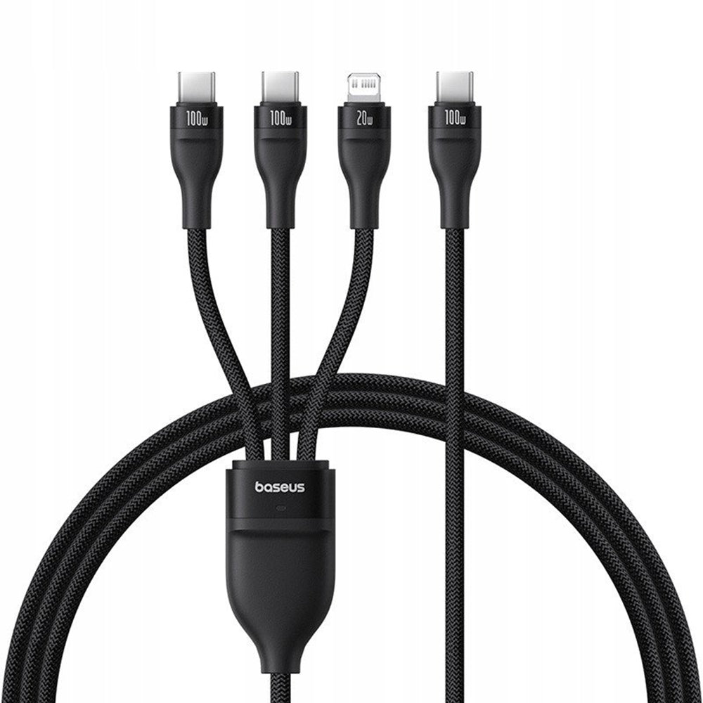 Câble de Chargement USB-C - Lightning / 2 x USB-C Baseus Flash Series III 3in1, 100W, 1.5m, Noir P10377502111-00