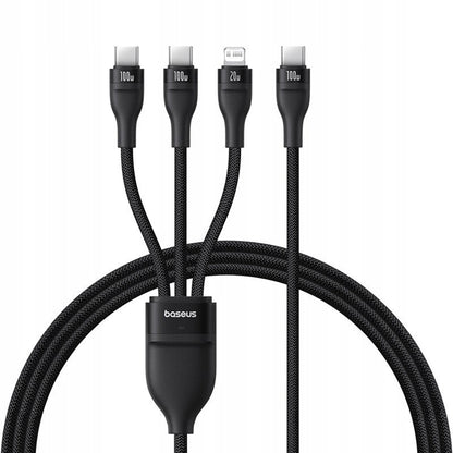 Câble de Chargement USB-C - Lightning / 2 x USB-C Baseus Flash Series III 3in1, 100W, 1.5m, Noir P10377502111-00