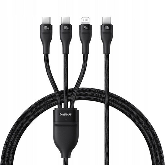 Câble de Chargement USB-C - Lightning / 2 x USB-C Baseus Flash Series III 3in1, 100W, 1.5m, Noir P10377502111-00