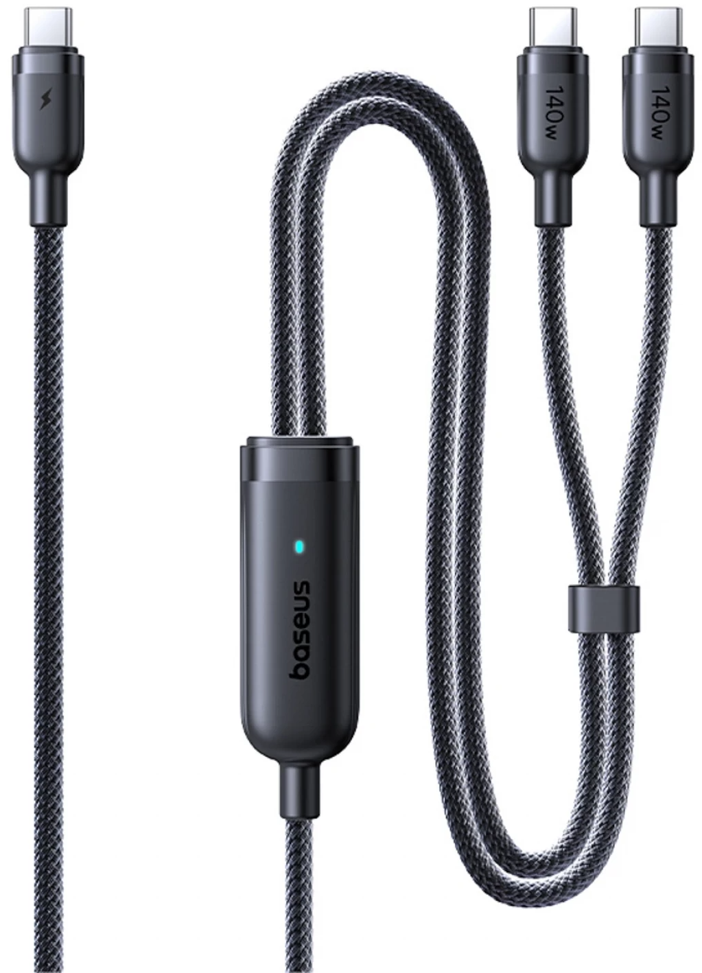Câble de charge USB-C - 2 x USB-C Baseus Flash 4 2en1, 140W, 1,5m, Noir E0426X00