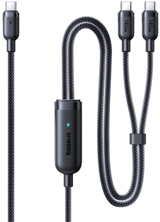 Câble de charge USB-C - 2 x USB-C Baseus Flash 4 2en1, 140W, 1,5m, Noir E0426X00