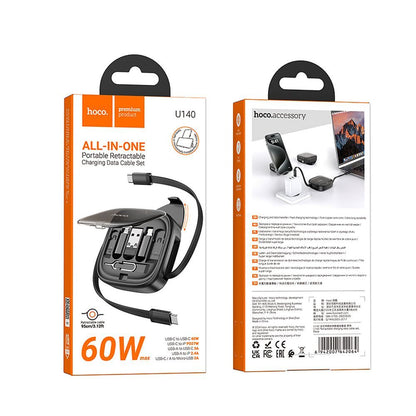 Câble de Données et de Charge USB-C - USB-C HOCO U140, 60W, 0.95m, Noir