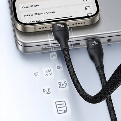 Câble de Chargement USB-C - Lightning / 2 x USB-C Baseus Flash Series III 3in1, 100W, 1.5m, Noir P10377502111-00
