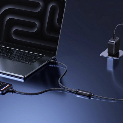 Câble de charge USB-C - 2 x USB-C Baseus Flash 4 2en1, 140W, 1,5m, Noir E0426X00