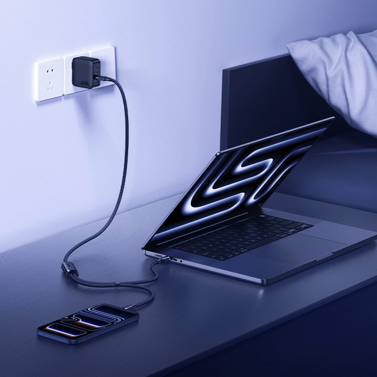 Câble de charge USB-C - 2 x USB-C Baseus Flash 4 2en1, 140W, 1,5m, Noir E0426X00