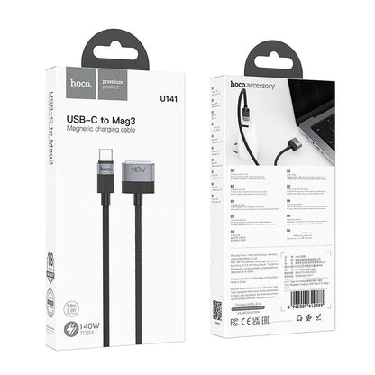 Câble de Chargement HOCO U141, USB-C - MagSafe 3, 140W, 1.8m, Noir