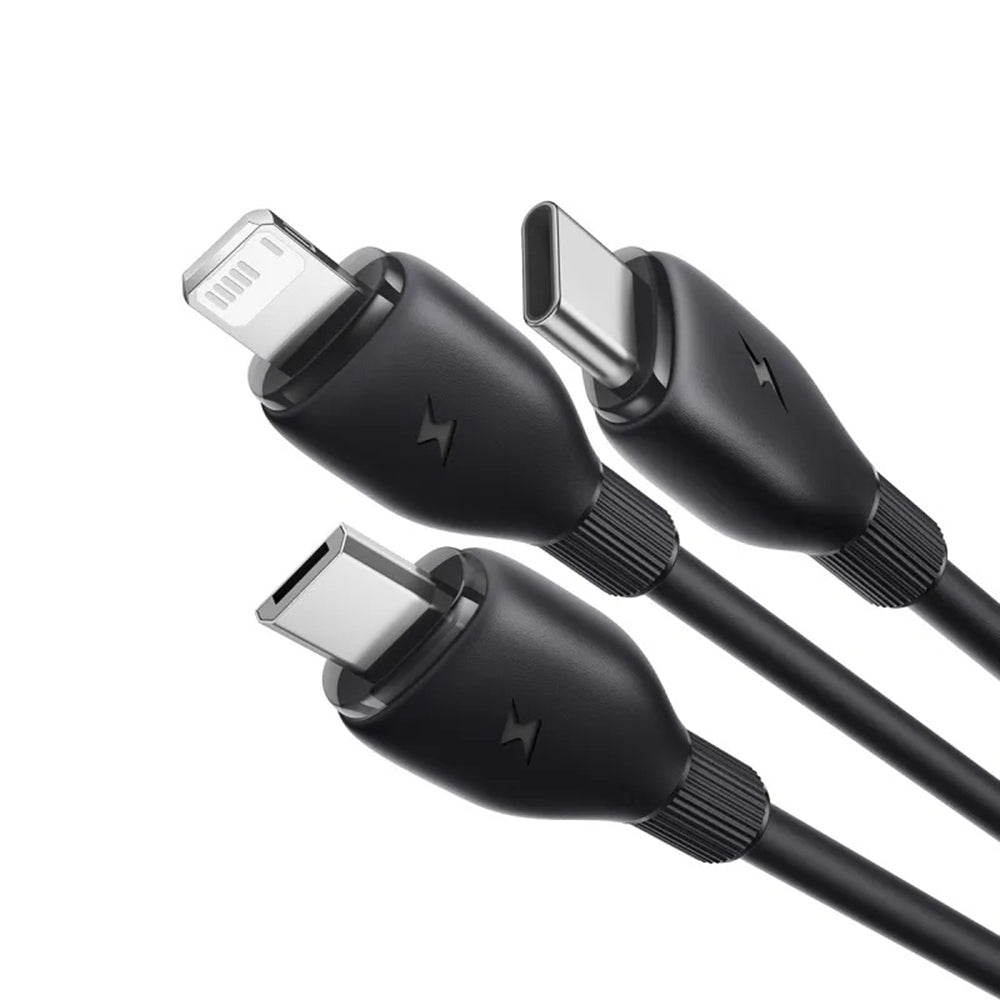 Câble de Chargement USB-C - Lightning / microUSB / USB-C Baseus Ultra Fast 3in1, 20W, 0.8m, Noir P10377501111-00