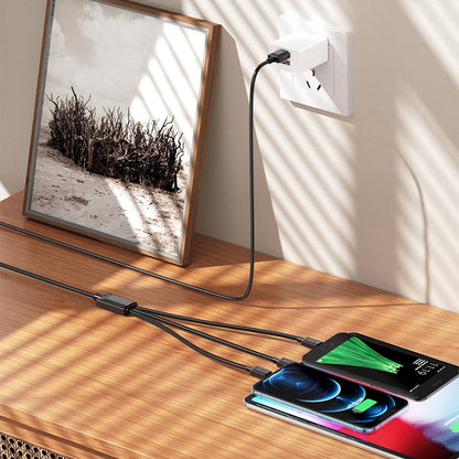 Câble de Chargement USB-A - Lightning / microUSB / USB-C HOCO X74 3en1, 18W, 1m, Noir