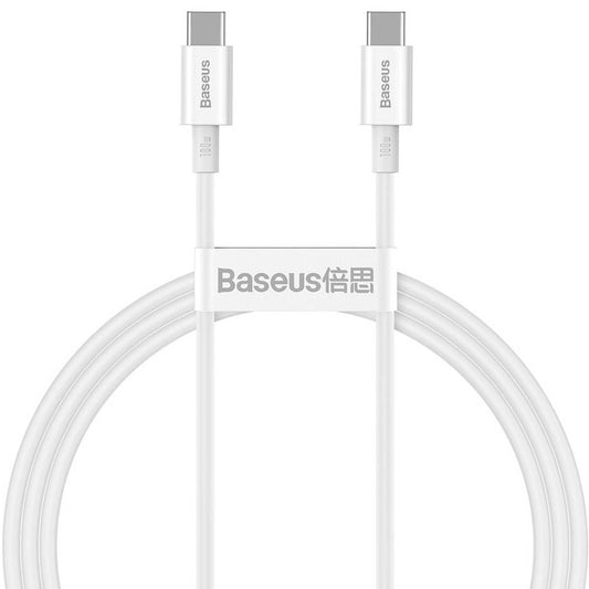 Câble de données et de charge USB-C - USB-C Baseus Superior Series, 100W, 1m, blanc CATYS-B02