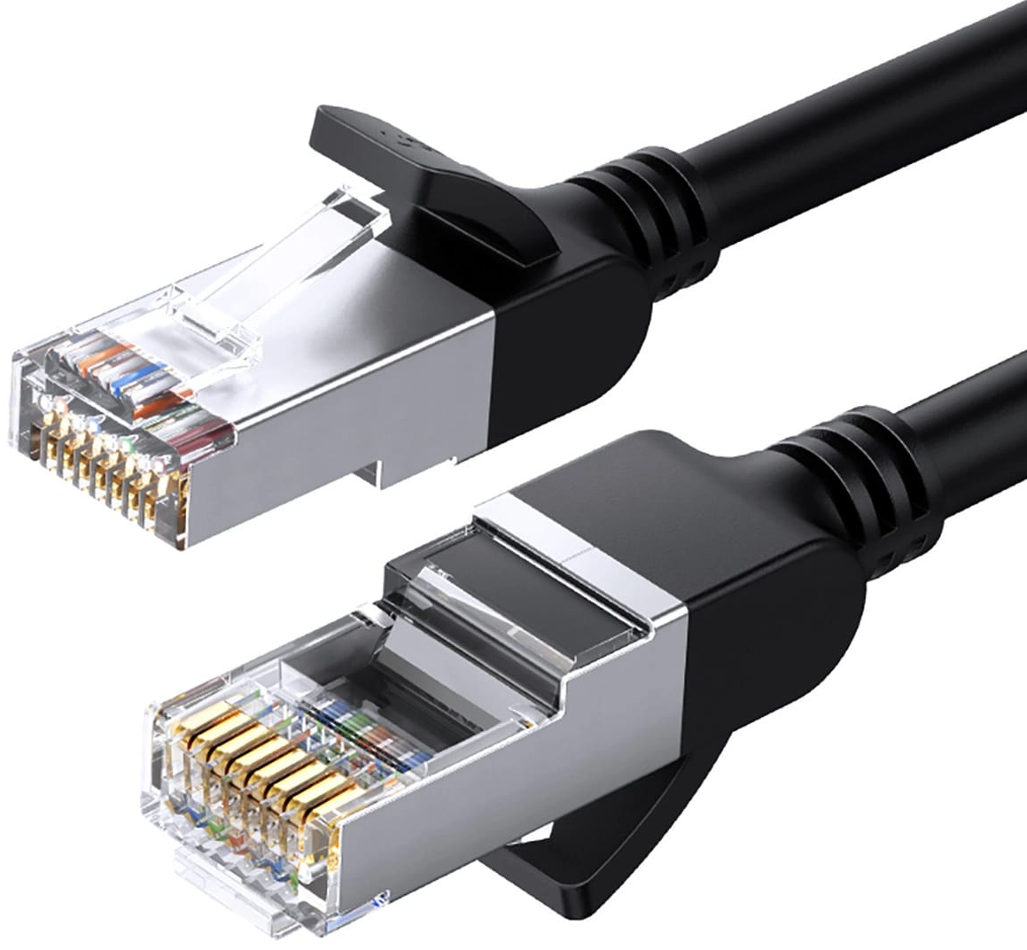 Câble Réseau UGREEN NW101 Flat, UTP, Cat6, 0.5m, Noir