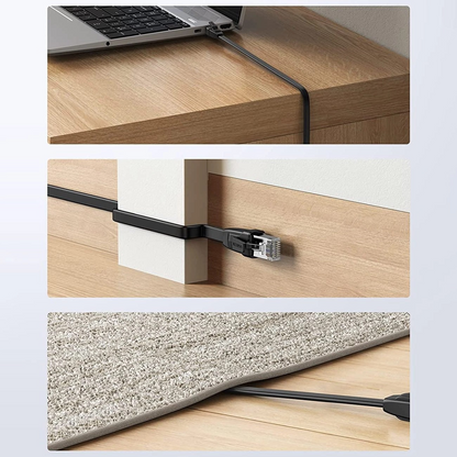 Câble Réseau UGREEN NW102 Flat, UTP, Cat6, 0,5 m, Noir