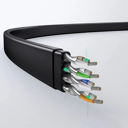 Câble Réseau UGREEN NW102 Flat, UTP, Cat6, 0,5 m, Noir