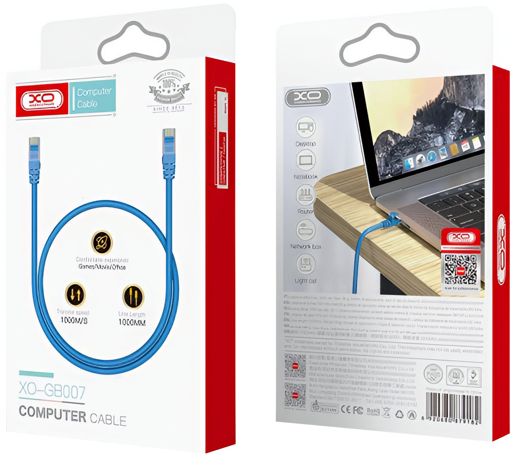 Câble Réseau XO Design GB007, UTP, Cat6, 1m, Bleu