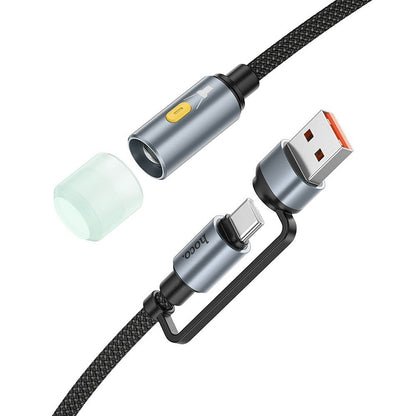 Câble Led HOCO UA38C, USB-C / USB-A, 0.3m, Noir