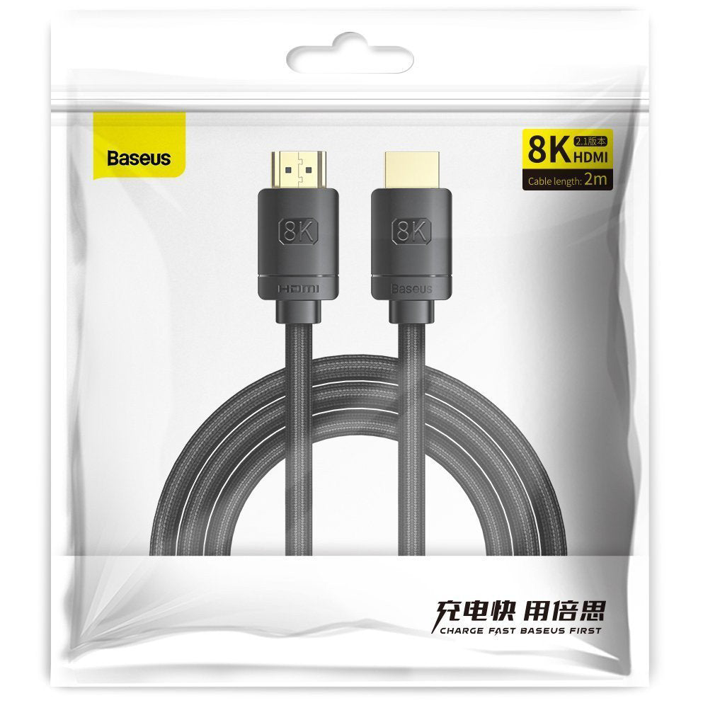 Câble Vidéo Baseus Haute Définition, HDMI - HDMI, 8K, 2m, Noir CAKGQ-K01