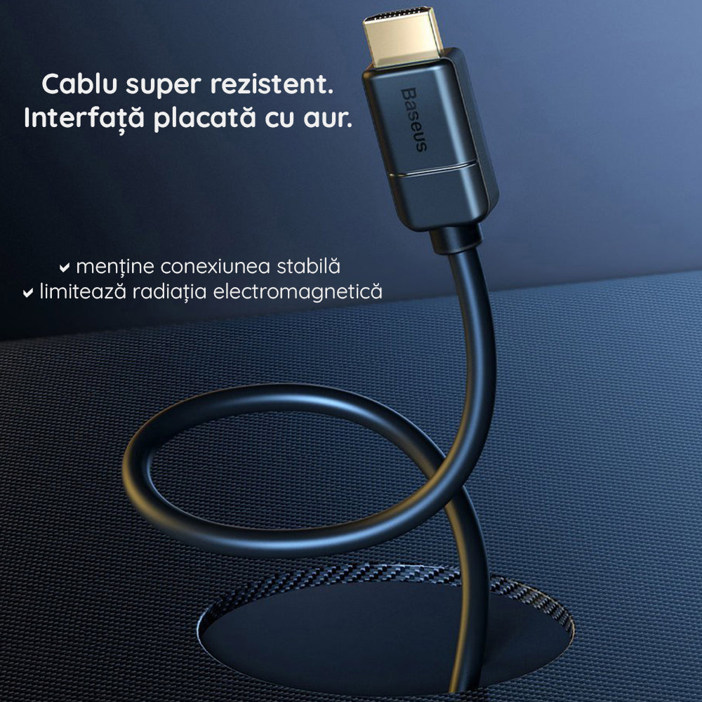 Câble Vidéo Baseus Haute Définition, HDMI - HDMI, 4K, 5m, Noir CAKGQ-D01